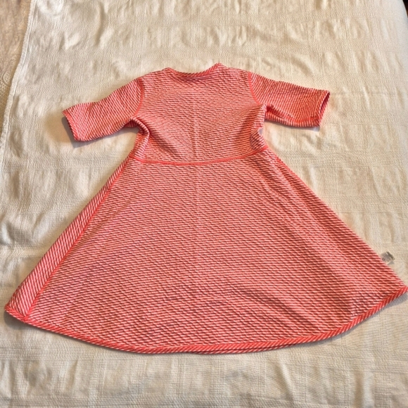 Hanna Andersson girls size 130 or 8 reversible dress lt orange & white VGUC - Picture 6 of 11
